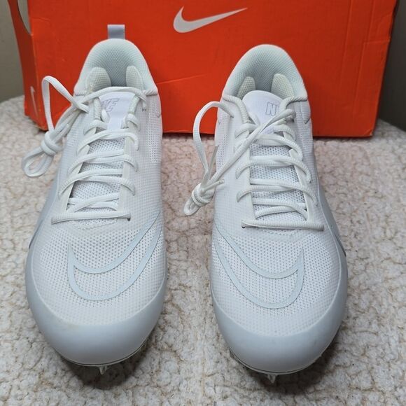 NIB Nike Men's Alpha Huarache8 Pro Lax Lacrosse Cleats Shoes White/Pure Platinum - Picture 2 of 11